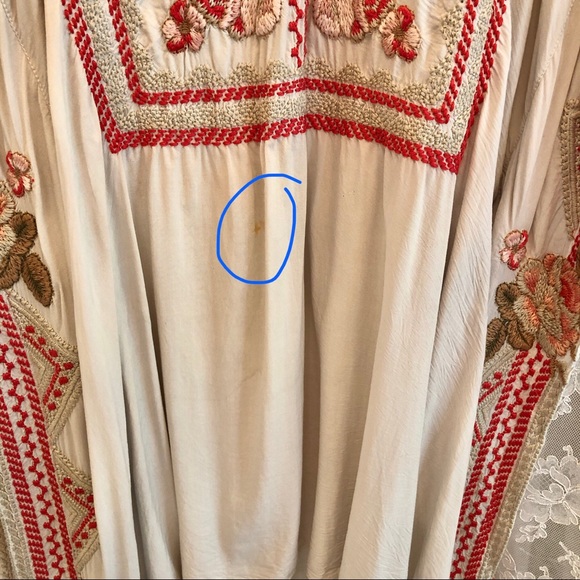 JOHNNY WAS * Cream Floral Embroidered Poncho Top / Coverup - Picture 6 of 7